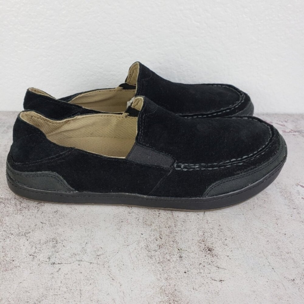 OluKai Puhalu Black Suede Leather Slip On Casual Shoes Men's size 9M EU 42 - Picture 12 of 12